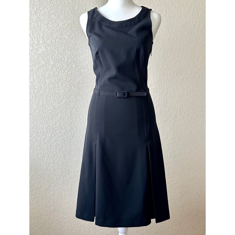 Benetton Black Pleated Sleeveless Stretch Dress - size xs - Picture 1 of 4